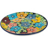 Polish Pottery Plate 10&quot; Springtime Flowers UNIKAT