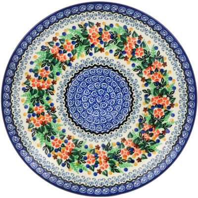Polish Pottery Plate 10&quot; Springtime Wreath UNIKAT
