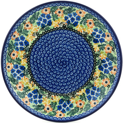 Polish Pottery Plate 10&quot; Summer Wildflowers UNIKAT