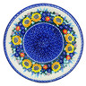 Polish Pottery Plate 10&quot; Sunflower UNIKAT