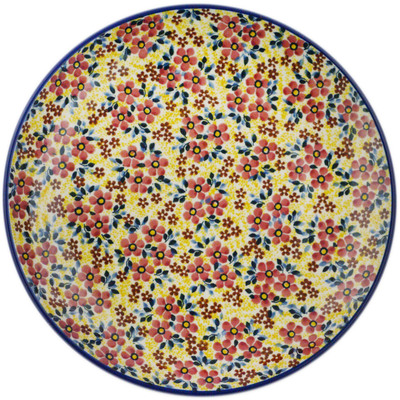 Polish Pottery Plate 10&quot; Sunset Flowerbed UNIKAT