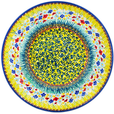 Polish Pottery Plate 10&quot; Sunshine Meadow UNIKAT