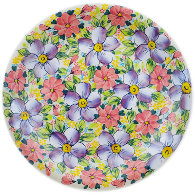 Polish Pottery Plate 10&quot; Sweet Petals UNIKAT