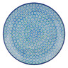 Polish Pottery Plate 10" Teal Wheels
