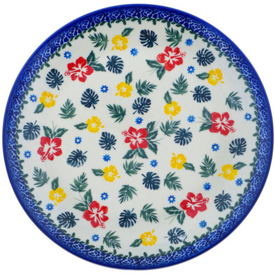 Polish Pottery Plate 10&quot; Tropical Florals