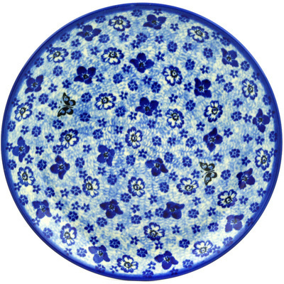 Polish Pottery Plate 10&quot; True Blue Calico