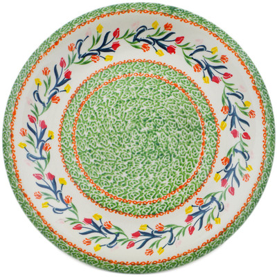 Polish Pottery Plate 10&quot; Tulip Ring