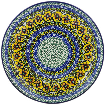 Polish Pottery Plate 10&quot; Turkish Flowers UNIKAT