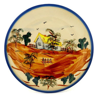 Polish Pottery Plate 10&quot; UNIKAT