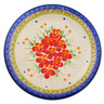 Polish Pottery Plate 10&quot; Vermilion Clusters