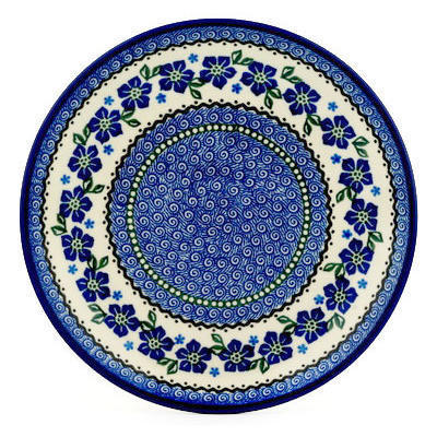 Polish Pottery Plate 10&quot; Vinca Wreath