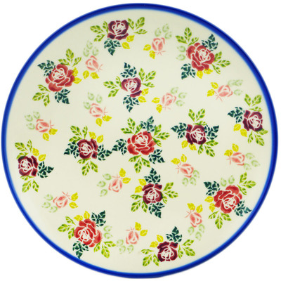 Polish Pottery Plate 10&quot; Vintage Rose