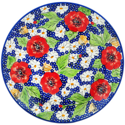 Polish Pottery Plate 10&quot; Vivid Garden UNIKAT