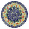 Polish Pottery Plate 10&quot; Wave Of Flowers
