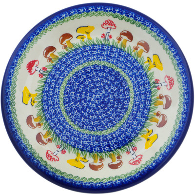 Polish Pottery Plate 10&quot; Wild Mushroom Picking