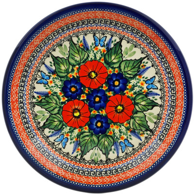 Polish Pottery Plate 10&quot; Wild Poppies