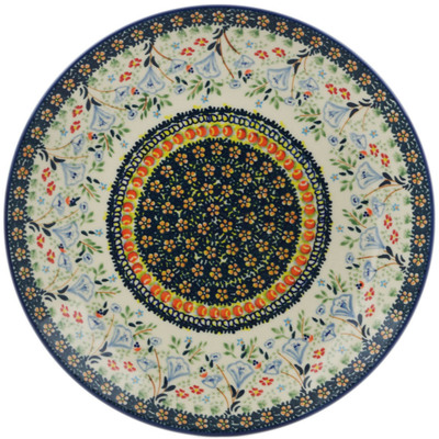 Polish Pottery Plate 10&quot; Wildflower Meadow UNIKAT