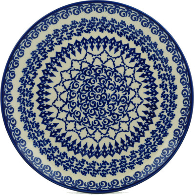 Polish Pottery Plate 10&quot; Winter Blue