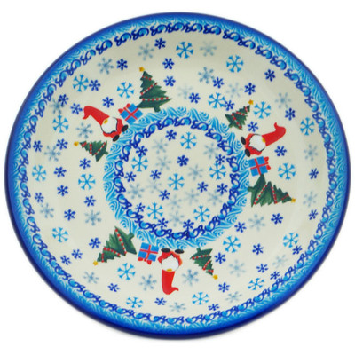 Polish Pottery Plate 10&quot; Winter Gnome