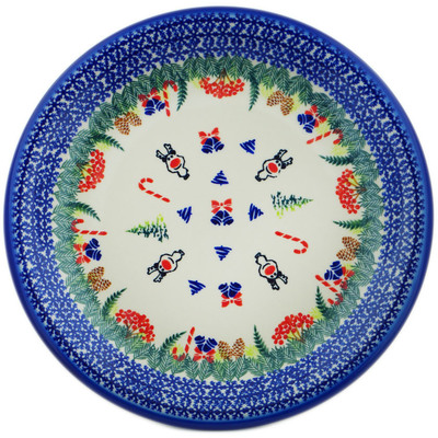 Polish Pottery Plate 10&quot; Winter Sights UNIKAT