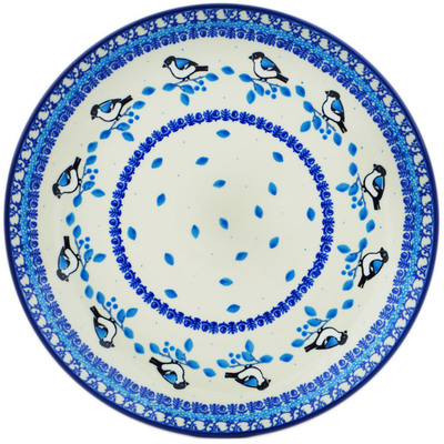 Polish Pottery Plate 10&quot; Winter Sparrow