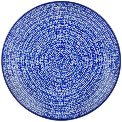 Polish Pottery Plate 10" Woven Blues