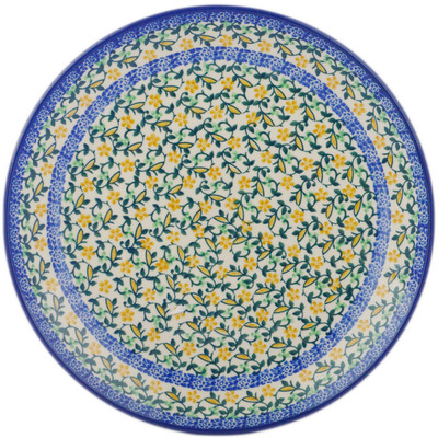 Polish Pottery Plate 10" Yellow Buds