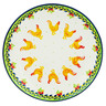Polish Pottery Plate 10&quot; Yellow Rooster