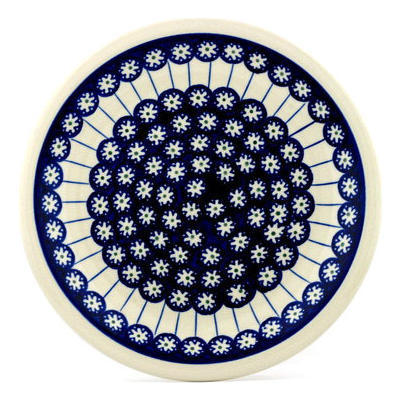 Polish Pottery Plate 11&quot; Aster Peacock Blossom