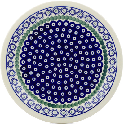 Polish Pottery Plate 11&quot; Astrid Peacock