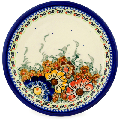 Polish Pottery Plate 11&quot; Autumn Garden UNIKAT