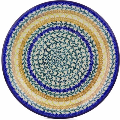 Polish Pottery Plate 11&quot; Autumn Swirls