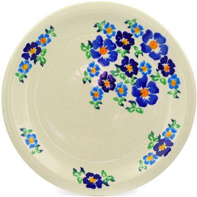 Polish Pottery Plate 11&quot; Blue Delight