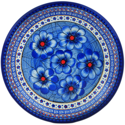 Polish Pottery Plate 11&quot; Blue Heaven UNIKAT