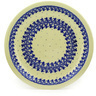 Polish Pottery Plate 11&quot; Blue Lace Vines