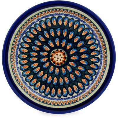 Polish Pottery Plate 11&quot; Cathedral Window
