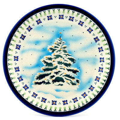 Polish Pottery Plate 11&quot; Christmas Majesty