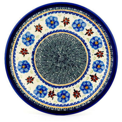 Polish Pottery Plate 11&quot; Circle The Garden UNIKAT