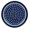 Polish Pottery Plate 11&quot; Cobalt Swirl