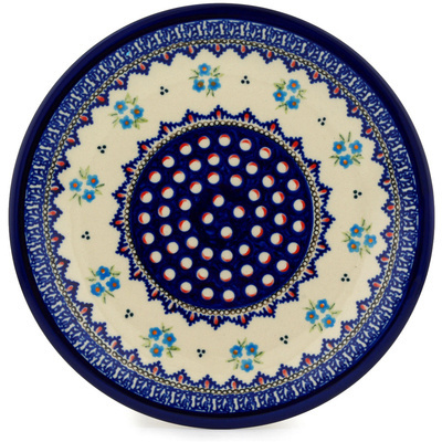 Polish Pottery Plate 11&quot; Daisy Clusters