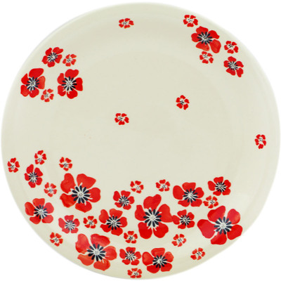 Polish Pottery Plate 11&quot; Dash O&#039; Poppies