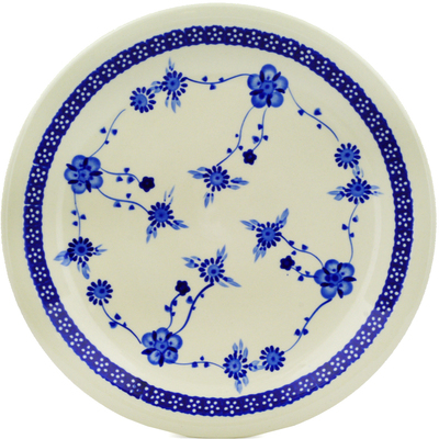 Polish Pottery Plate 11&quot; Delicate Poppy