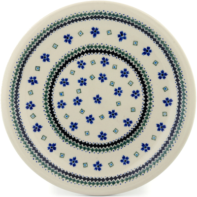 Polish Pottery Plate 11&quot; Droplets Of Daisies