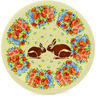 Polish Pottery Plate 11&quot; Easter Bunnies UNIKAT
