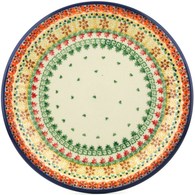 Polish Pottery Plate 11&quot; Fall Leaves