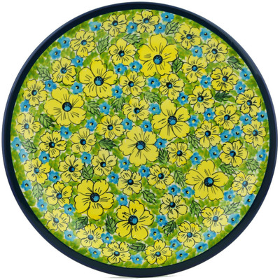 Polish Pottery Plate 11&quot; Floral Paradise UNIKAT