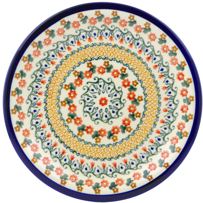 Polish Pottery Plate 11&quot; Floral Waltz UNIKAT