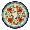 Polish Pottery Plate 11&quot; Flower Heaven UNIKAT