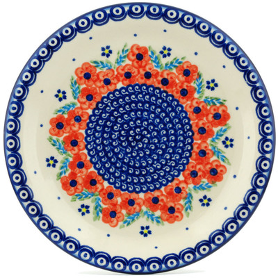 Polish Pottery Plate 11&quot; Flower Star