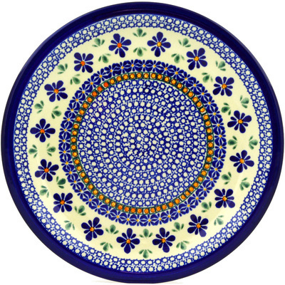 Polish Pottery Plate 11&quot; Gangham Flower Chain